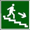 правила пожарной безопасности - Направление к эвакуационному выходу (по лестнице вниз)